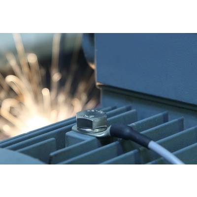 promesstec Pt100 Temperaturfühler mit Rohrkabelschuh / Bohrung M5 / 5m PVC-Leitung / 3-Leiter / Klasse A / -35°C...+85°C-0