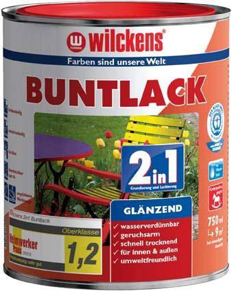 Buntlack 2in1, 750 ml glänz., feuerrot RAL3000-0