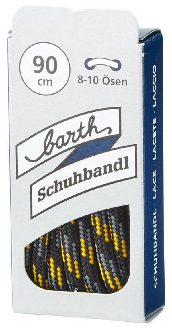 Schnürsenkel, 120 cm, rund, schw.-grau-gelb barth Schuhbandl