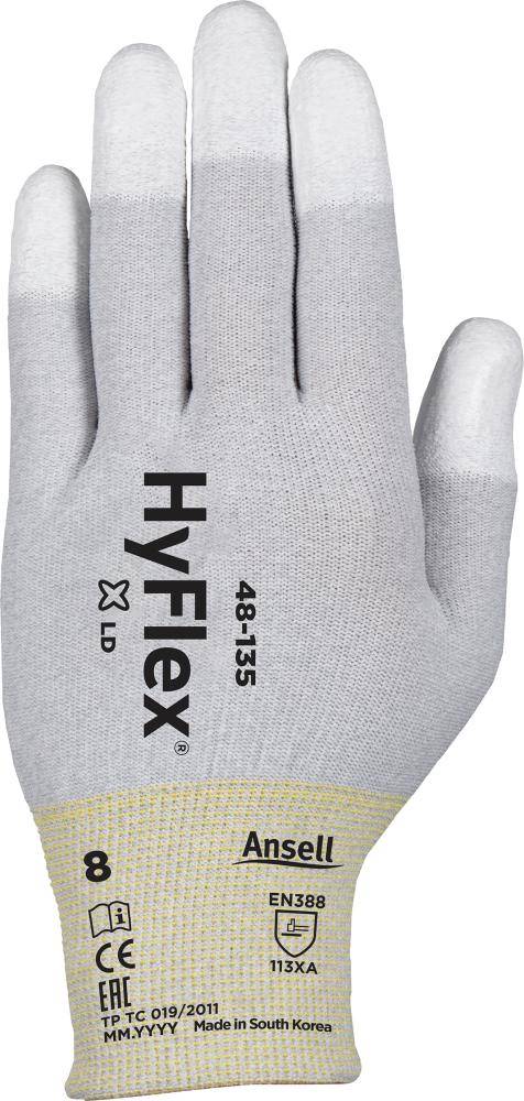 ANSELL Handschuh HyFlex 48-135 Kat. II weiß/weiß Gr. 9