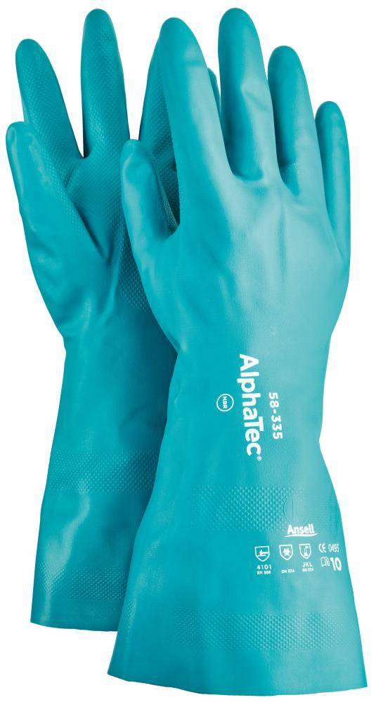 Handsch. AlphaTec 58-335,Nitril, grün, Gr. 8-0