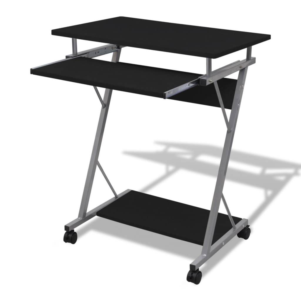 Computertisch Computerwagen PC Tisch Bürotisch Laptop Rollen schwarz-0