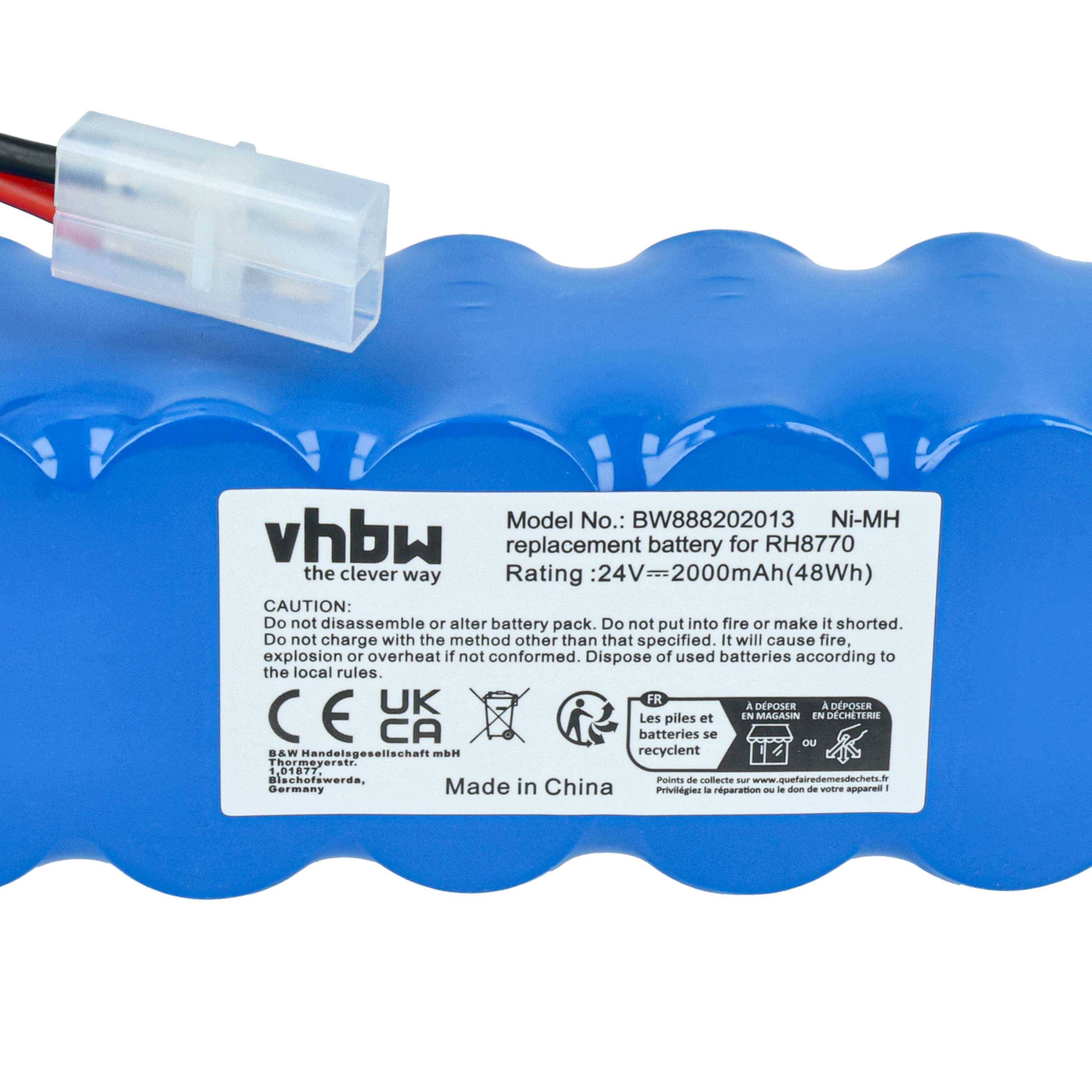 vhbw Akku kompatibel mit Rowenta Air Force Extreme RH8872 | RH887101/HM0, RH8871WS/HM0, RH887101/9A2 Home Cleaner-3