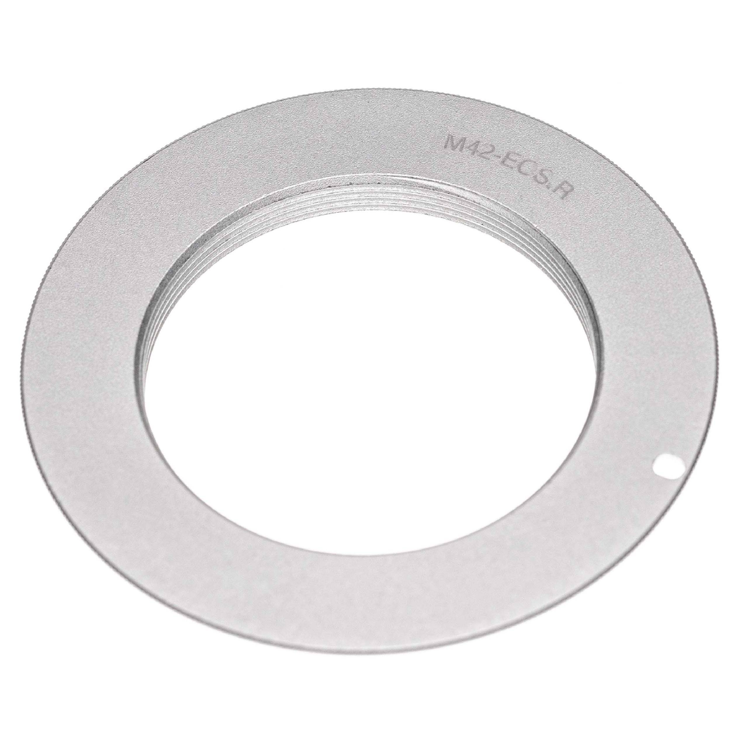 vhbw Adapterring kompatibel mit Canon EOS R | EOS RP - RF Bajonett zu Objektiven mit M42 Gewinde Silber-1