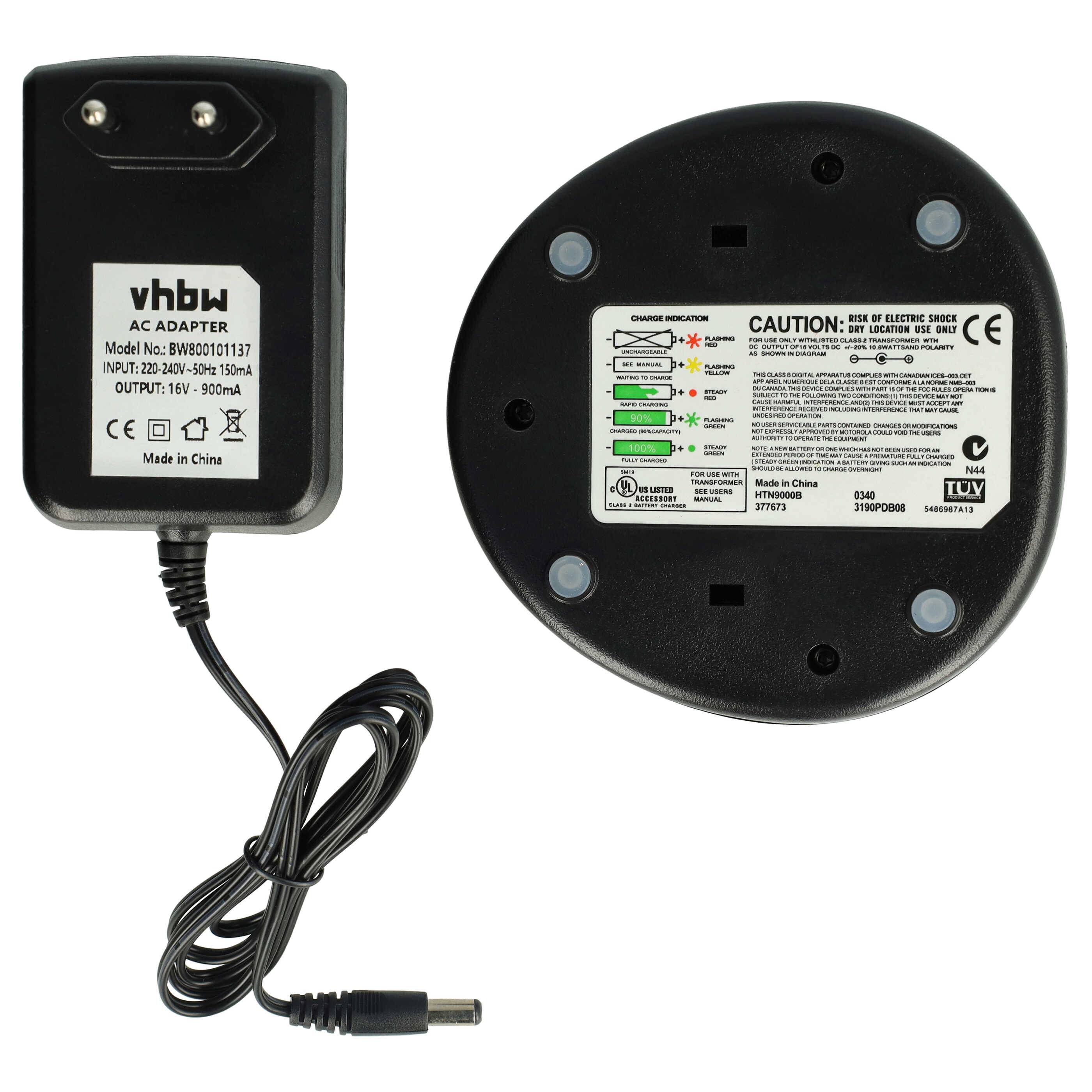 vhbw Ladegerät kompatibel mit Motorola HT1550 | HT750, HT1550.XLS, HT1500, HT1250.LS+ Funkgerät-Akkus - Ladestation +-1