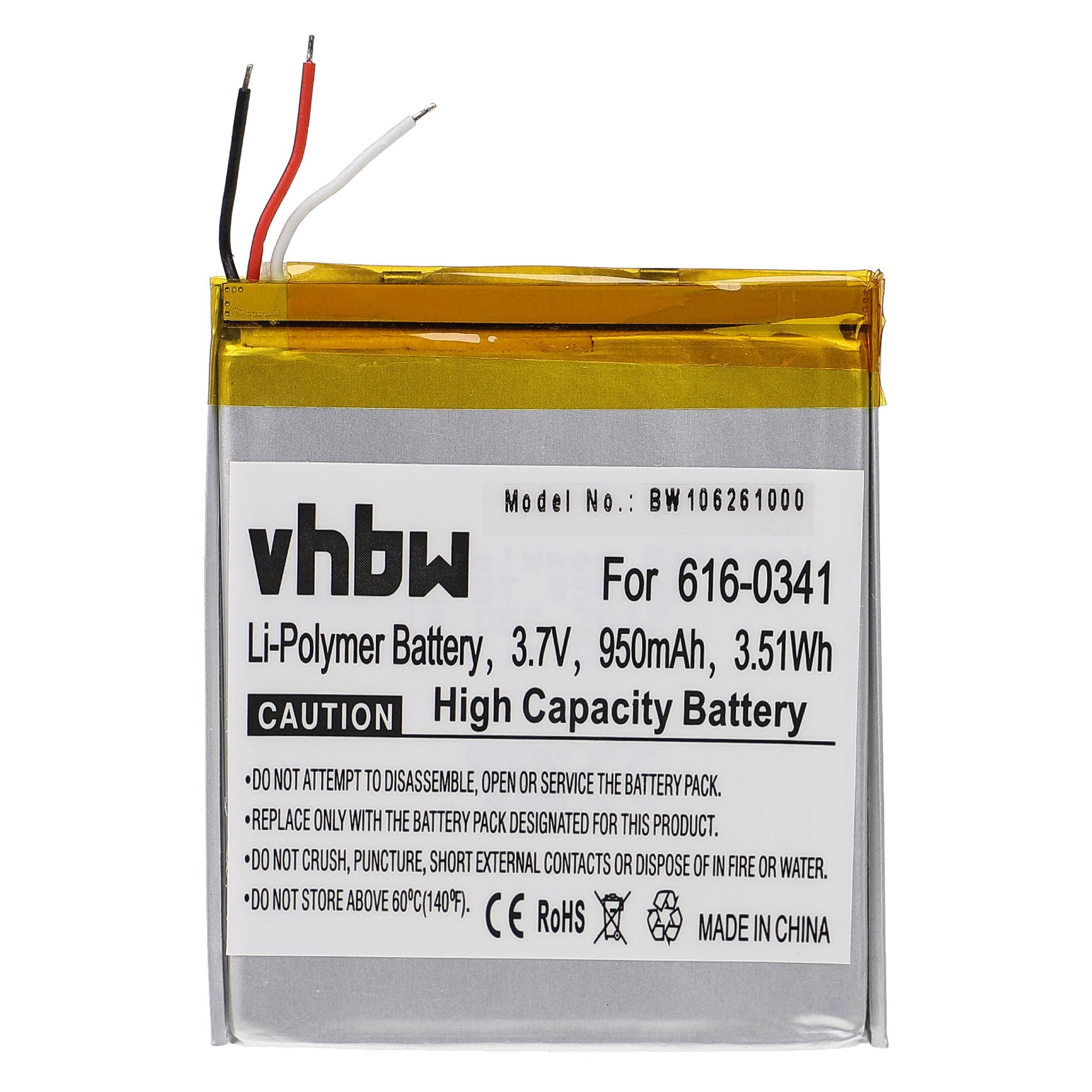 vhbw Akku kompatibel mit Apple iPod Touch MB376LL/A | MB528LL/A, MA623LL/B, MA627LL/B MP3-Player Musik Player (950 mAh-0