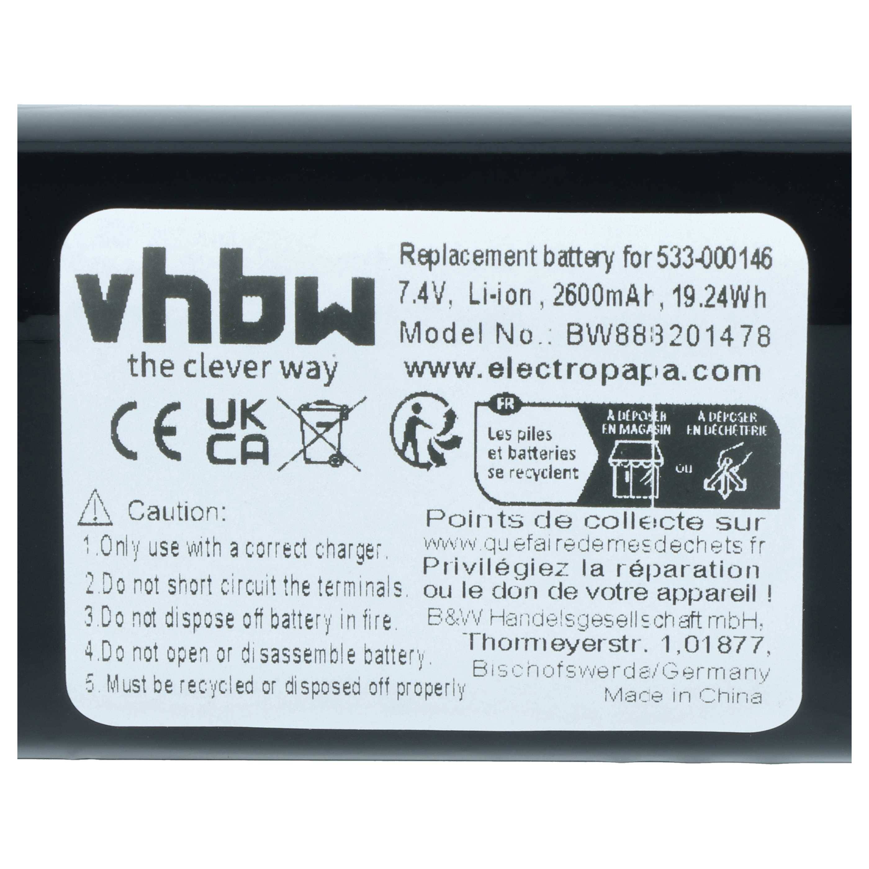 vhbw Akku kompatibel mit Logitech Ultimate Ears Megablast, Ultimate Ears Megaboom 3 Lautsprecher Boxen Speaker (2600 mAh-3