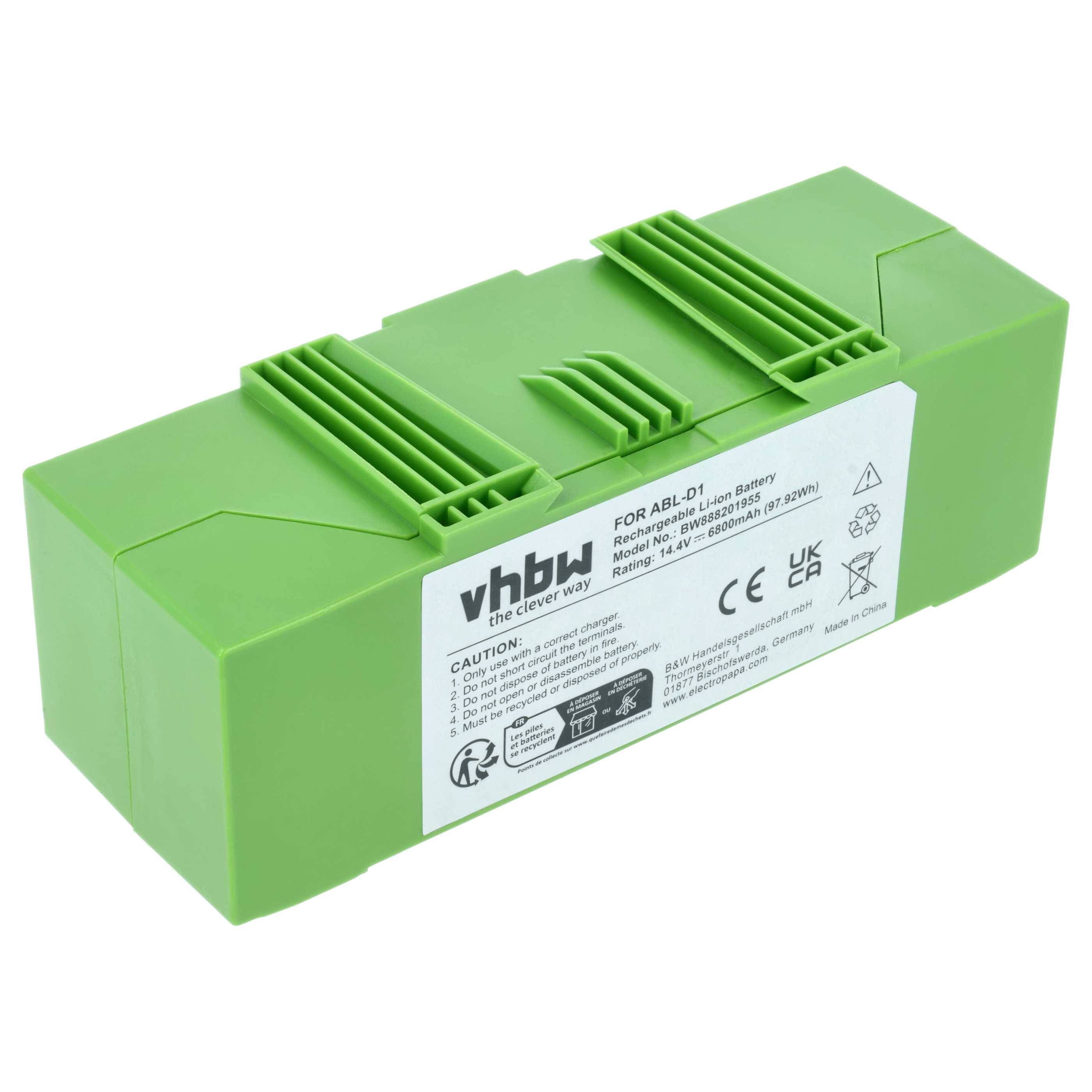 vhbw Akku kompatibel mit iRobot Roomba e515040 | 5150, 7150, 7550, e5150, e515020, e5152 Saugroboter Schwarz (6800 mAh