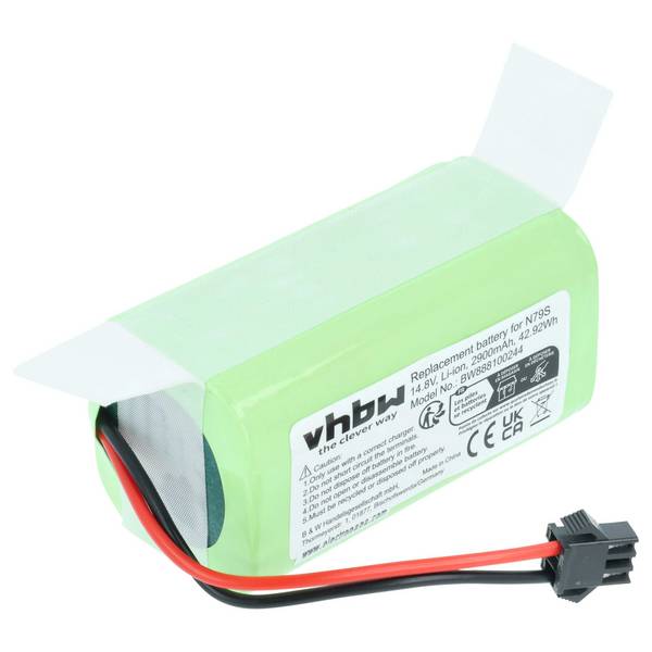 vhbw 1x Akku kompatibel mit Eufy RoboVac R500 Saugroboter (2900 mAh, 14,8 V, Li-Ion)