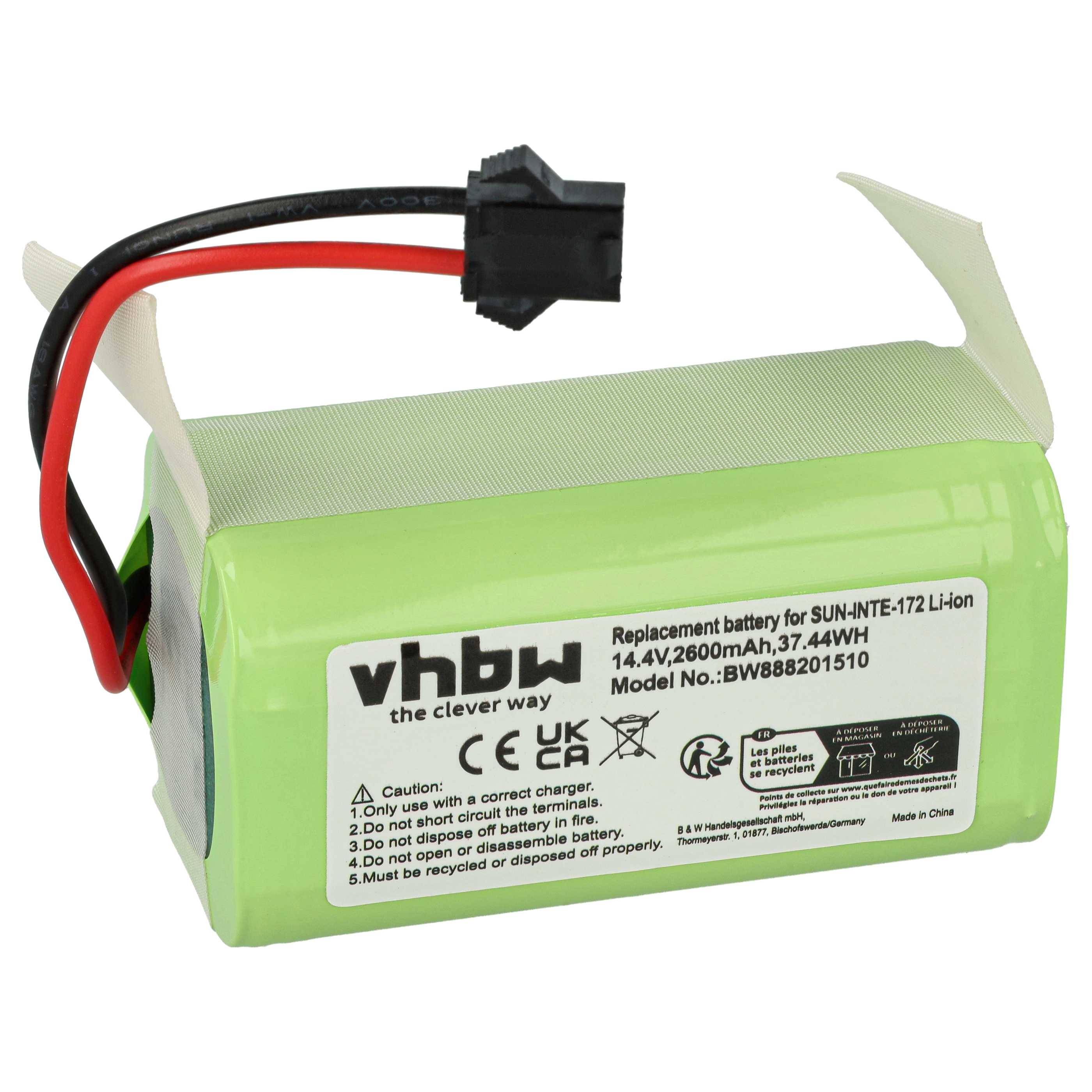 vhbw 1x Akku kompatibel mit Eufy RoboVac G30 Edge | 35 C, G10 Hybrid, G30, G20, G15, G20 Hybrid Saugroboter (2600 mAh-0