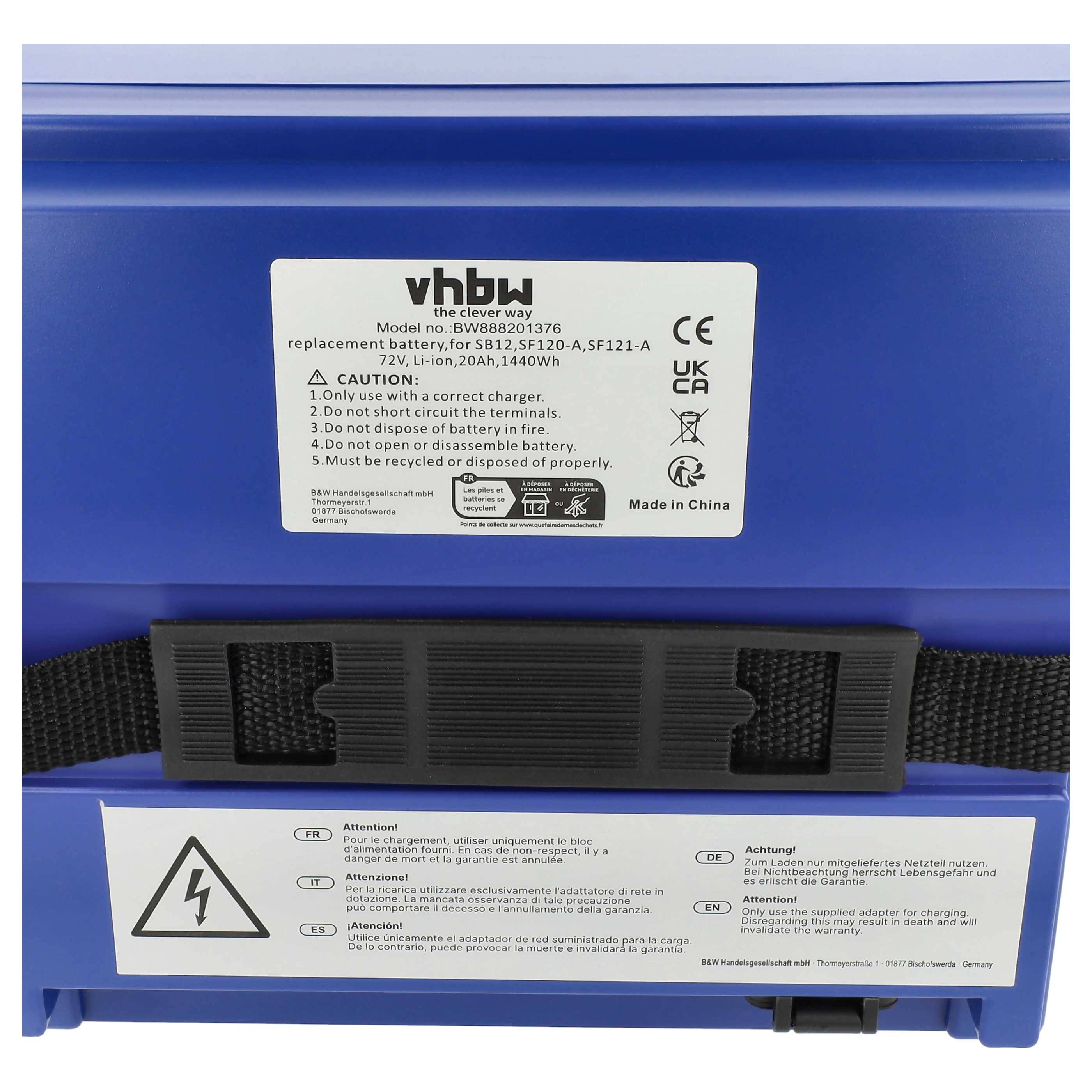 vhbw 1x Akku für Elektrorollstühle | E-Scooter, E-Roller, E-Bikes, Boote usw. (20 Ah, 72 V, Li-Ion)-3