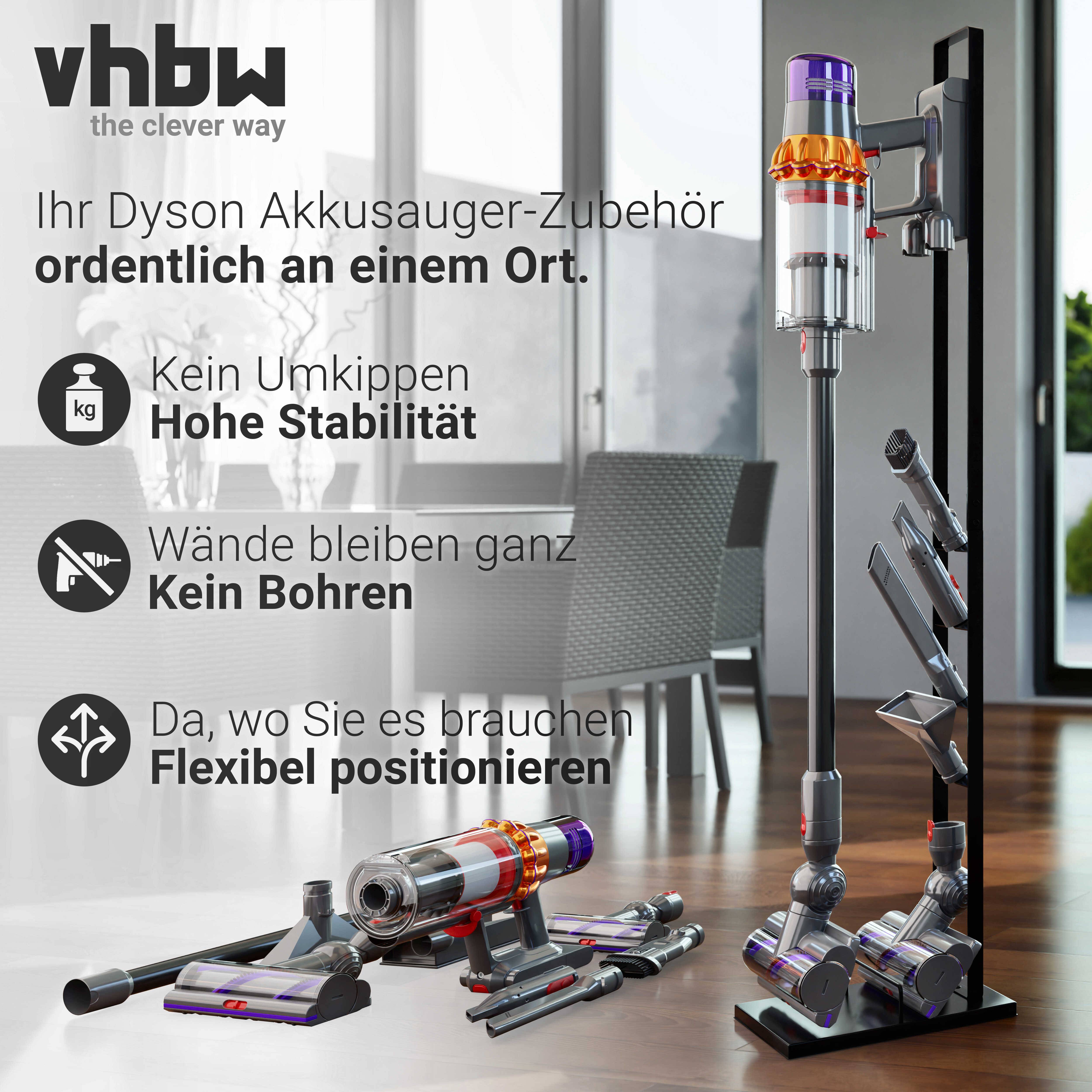 vhbw Ständer kompatibel mit Dyson V16 gen5 V15s submarine | V15 Detect Absolute Detect Complete V12 slim V11 V10 V8 V7-3