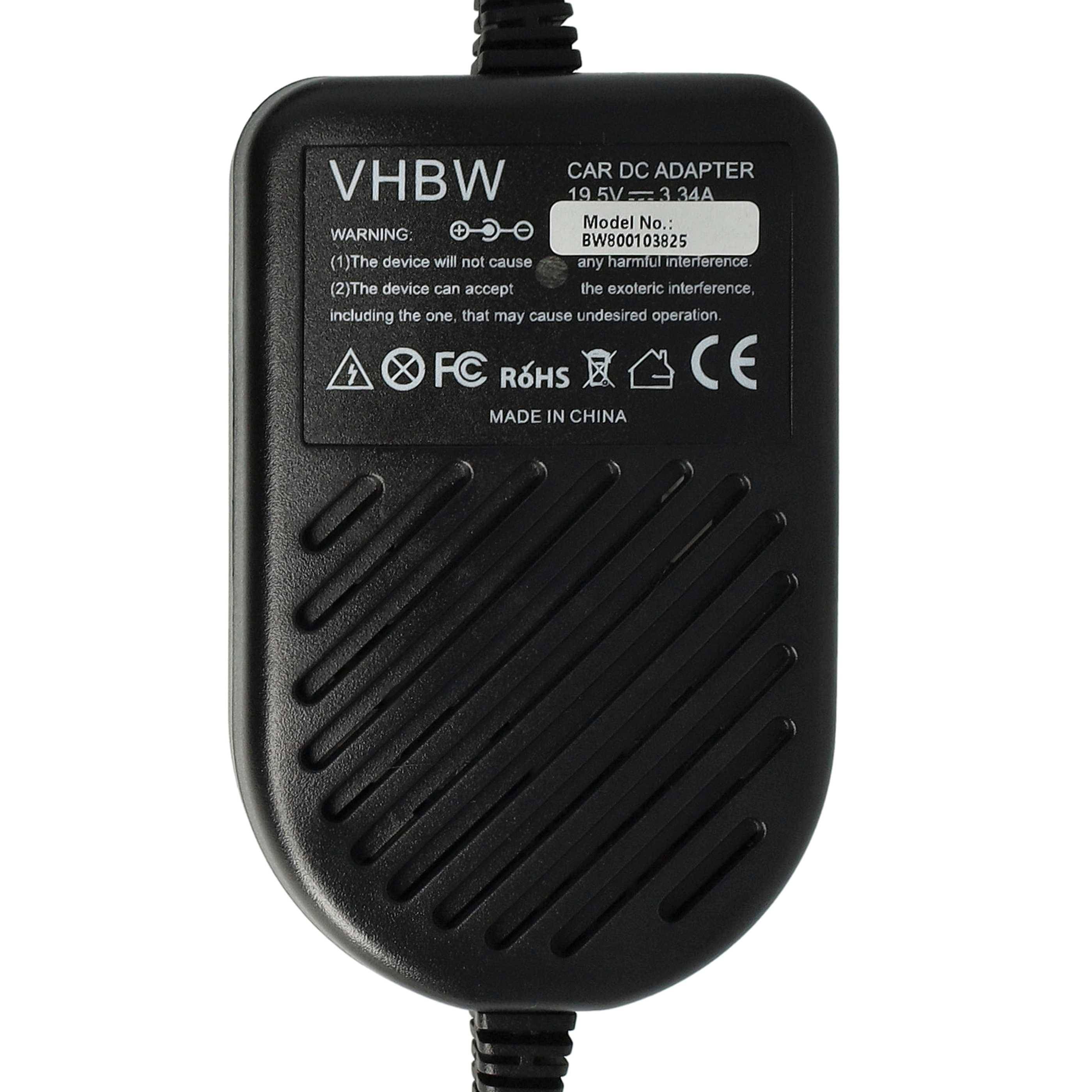 vhbw KFZ-Ladekabel kompatibel mit Dell Latitude D510, D520, D600, D610, D620 Laptop, Notebook - Ladegerät 12V, 65W-4