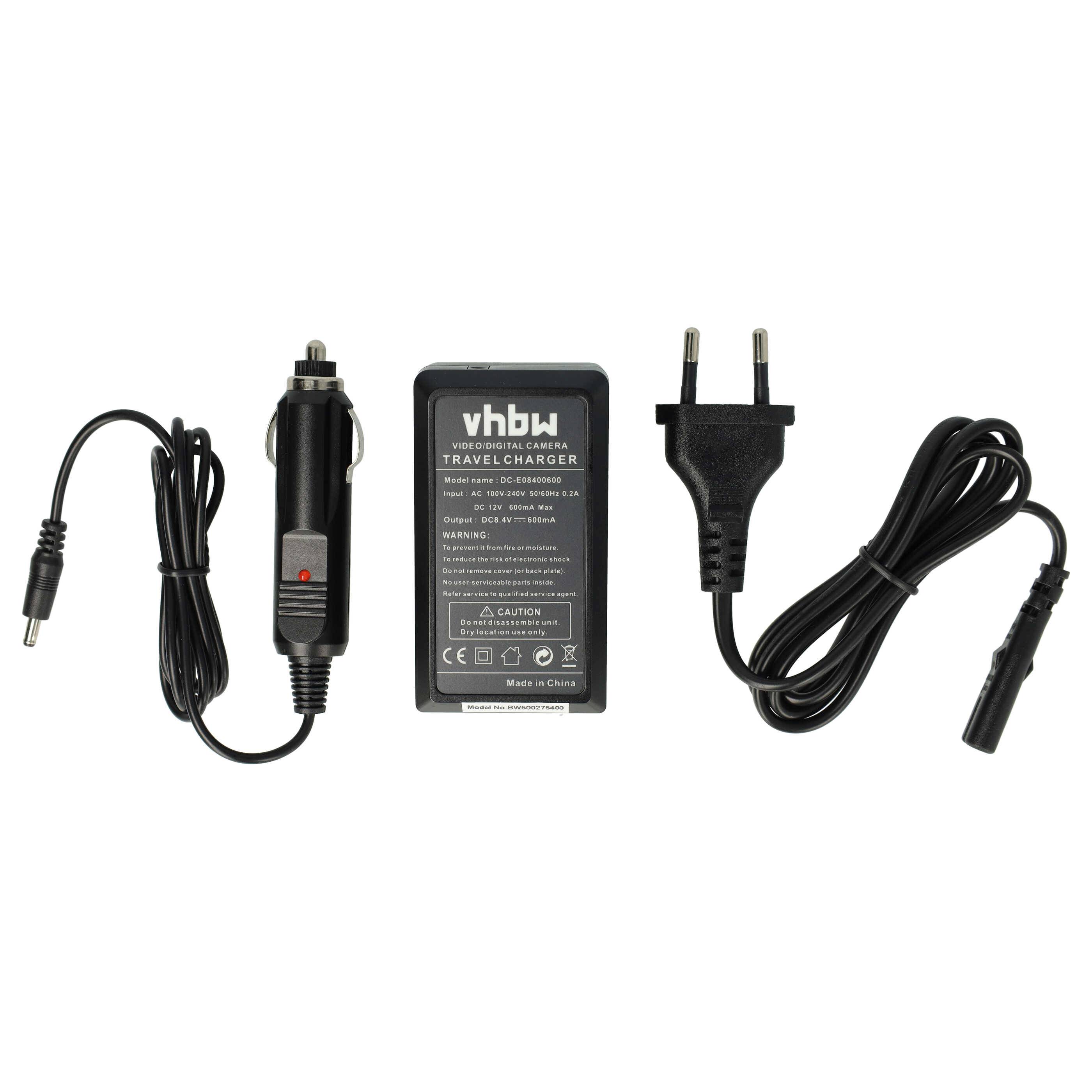 vhbw Ladegerät kompatibel mit Panasonic VW-VBG6, VW-VBG6E Kamera Camcorder/Akku - Ladeschale, Kfz-Adapter, Ladeanzeige-1