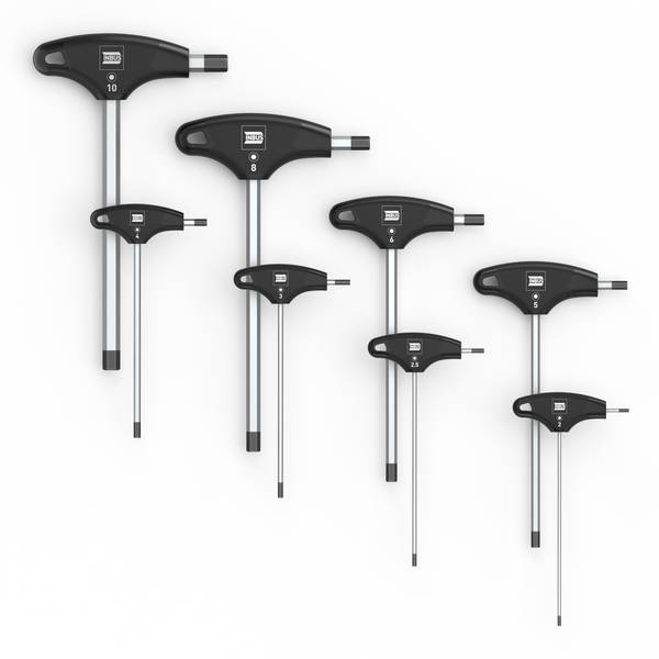 INBUS® Innen-Sechskant Winkelschraubendreher-Set T-Griff mit HybridTouch 8tlg. 2 bis 10 mm - Made in Germany