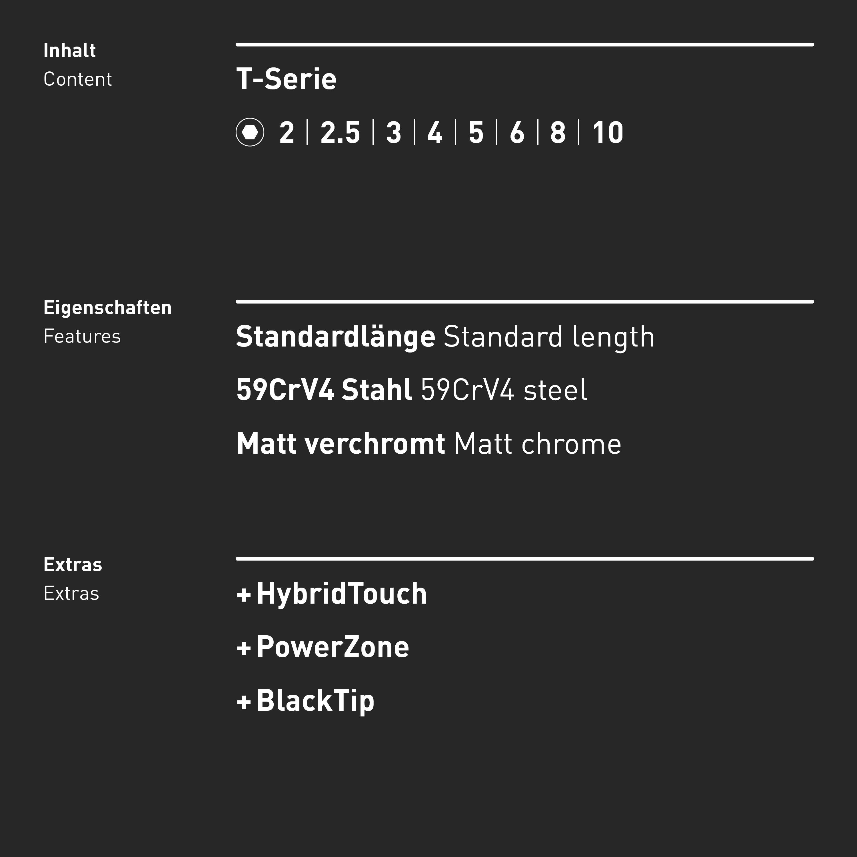 INBUS® Innen-Sechskant Winkelschraubendreher-Set T-Griff mit HybridTouch 8tlg. 2 bis 10 mm - Made in Germany-6