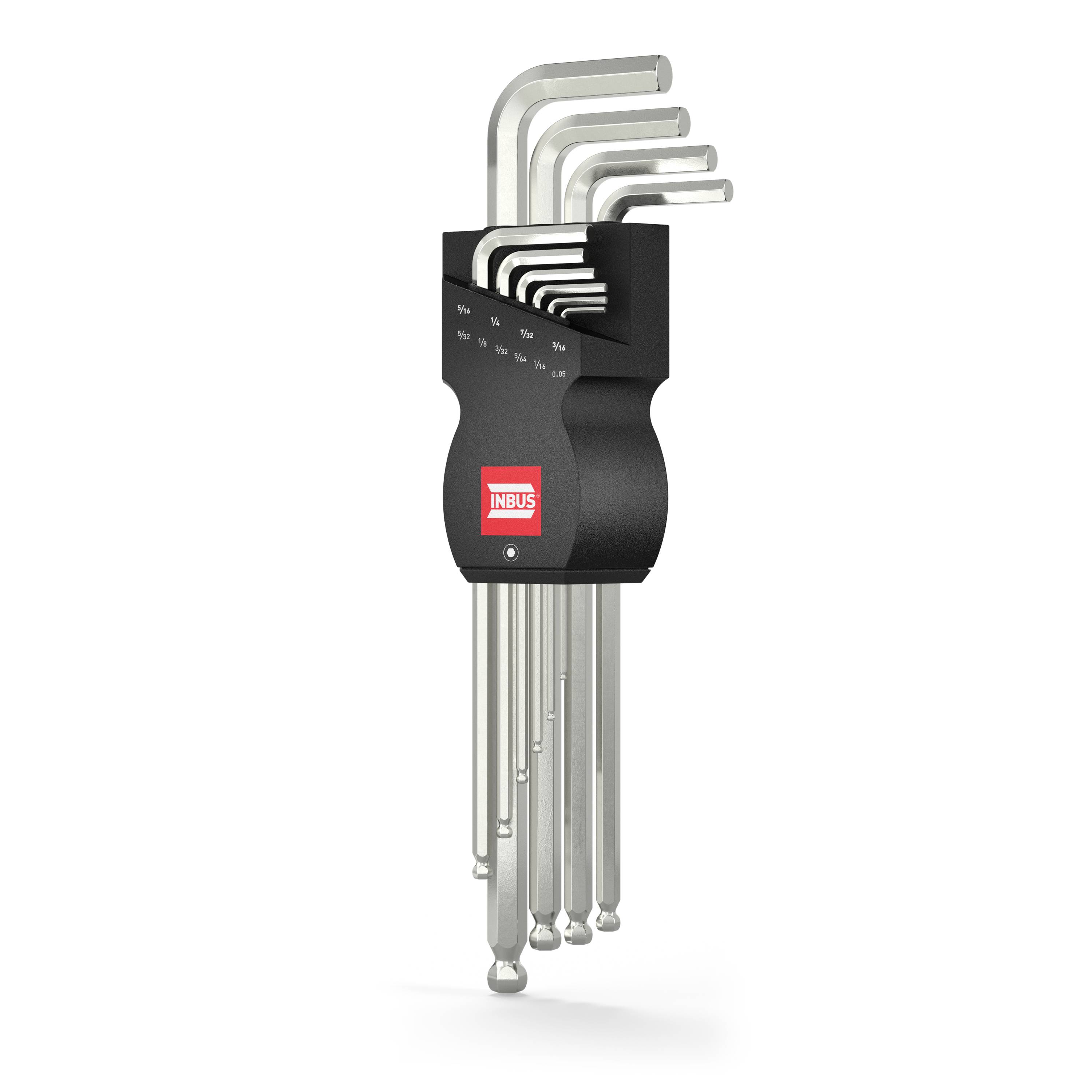 INBUS® Innen-Sechskant Winkelschraubendreher-Set mit Kugelkopf 10tlg. 0.055/16 Zoll XL - Made in Germany-0