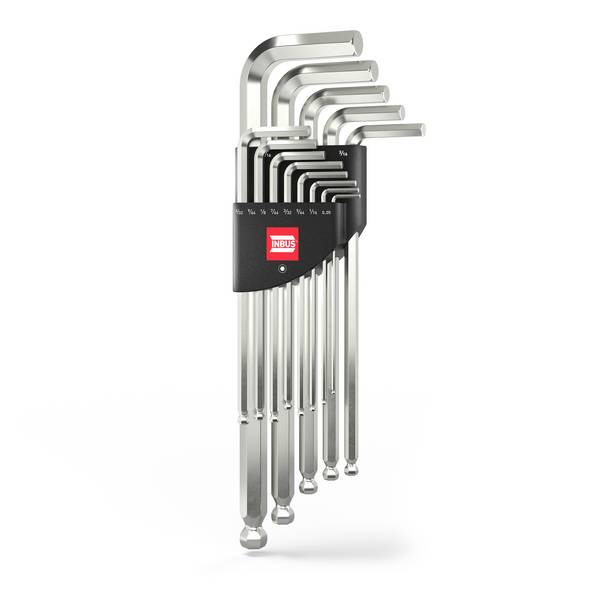 INBUS® Innen-Sechskant Winkelschraubendreher-Set mit Kugelkopf 13tlg. 0.053/8 Zoll - Made in Germany
