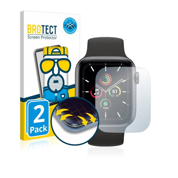 2x BROTECT Flex Matte Full-Cover Displayschutzfolie für Apple Watch SE (40