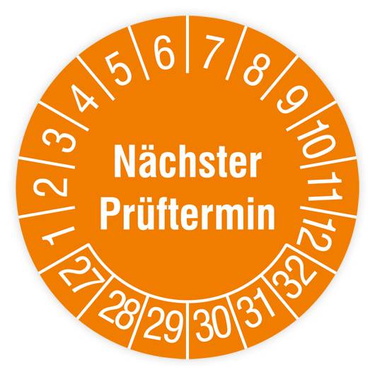 Prüfplakette, Nächster Prüftermin, 2027, Standardfolie, Ø 30 mm, Heft-0