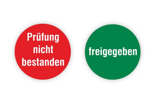 Prüfplakette, Defekt - Keine weitere Benutzung!, Standardfolie, Ø 30 mm, Bogen-1