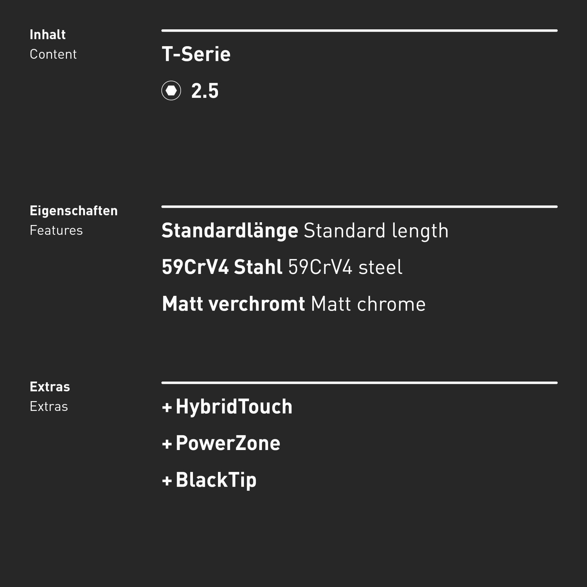 INBUS® Innen-Sechskant Schraubendreher mit T-Griff HybridTouch - Schlüsselweite: 2,5 mm - Klingenlänge: 125 mm-7