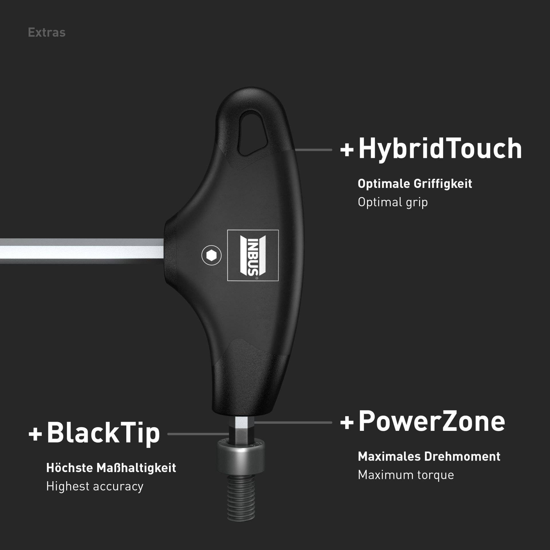 INBUS® Innen-Sechskant Schraubendreher mit T-Griff HybridTouch - Schlüsselweite: 5 mm - Klingenlänge: 150 mm-6