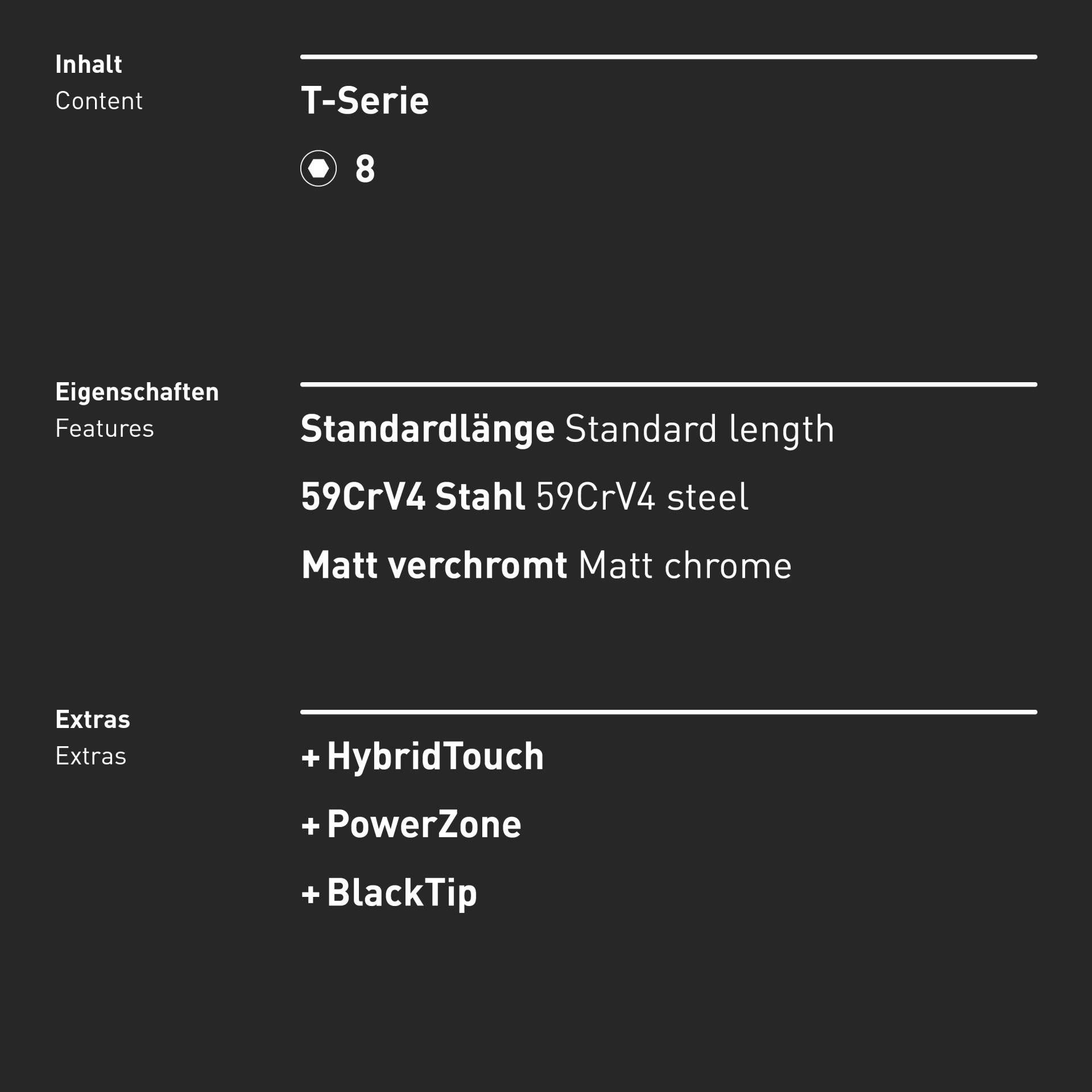 INBUS® Innen-Sechskant Schraubendreher mit T-Griff HybridTouch - Schlüsselweite: 8 mm - Klingenlänge: 175 mm-7