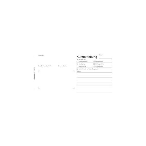 herlitz Formularbuch "Kurzmitteilung", 1/3 A4 quer