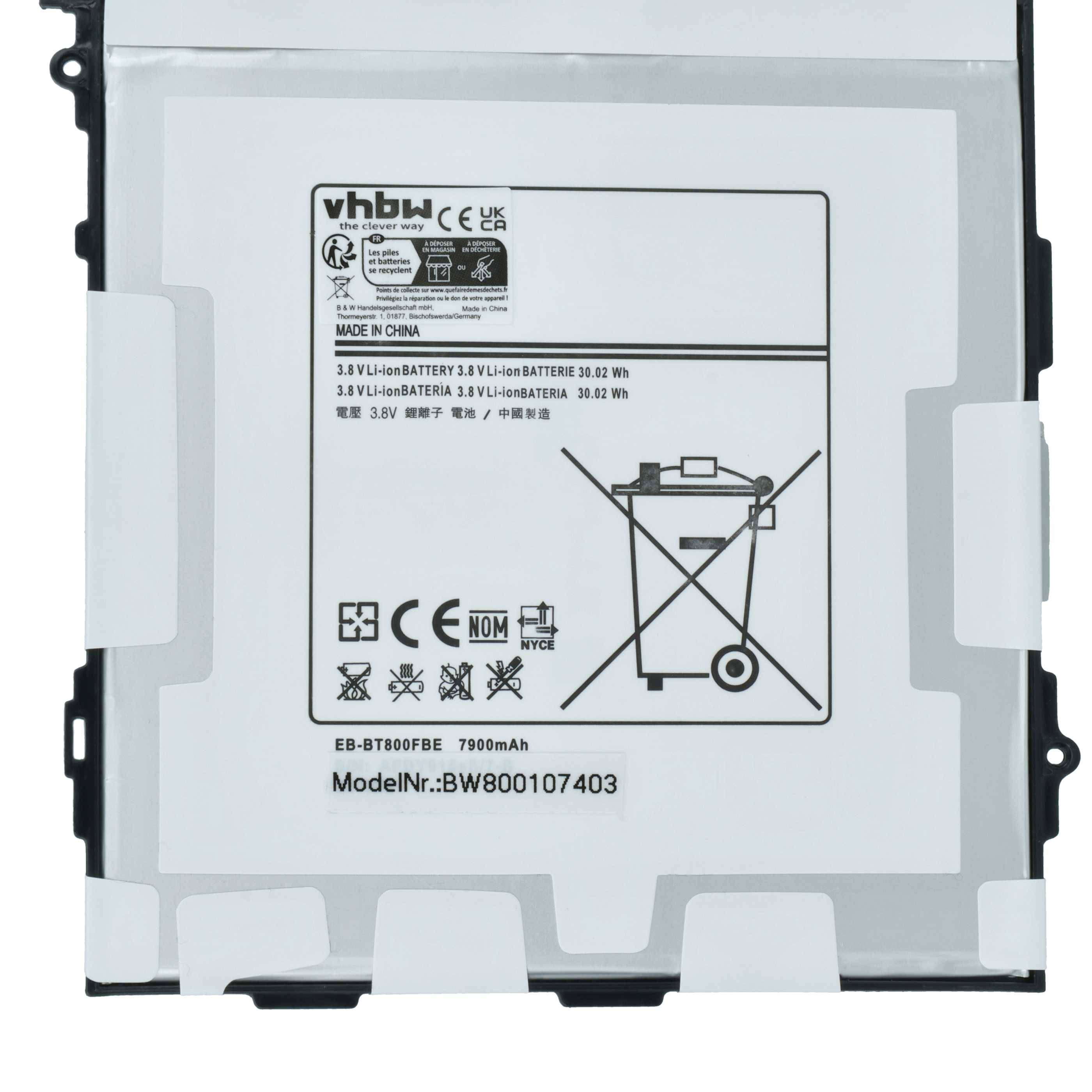 vhbw Akku Ersatz für Samsung EB-BT800FBC | EB-BT800FBE für Tablet Pad (7900 mAh, 3,8 V, Li-Polymer)-3