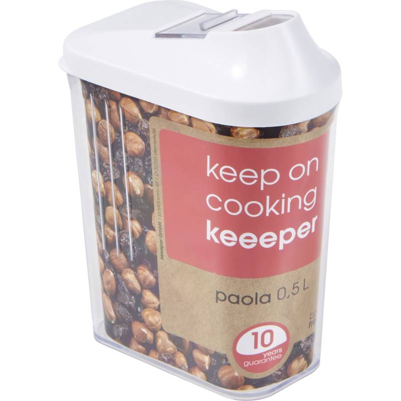 keeeper Schüttdose "paola", 0,5 Liter, weiß / transparent-0