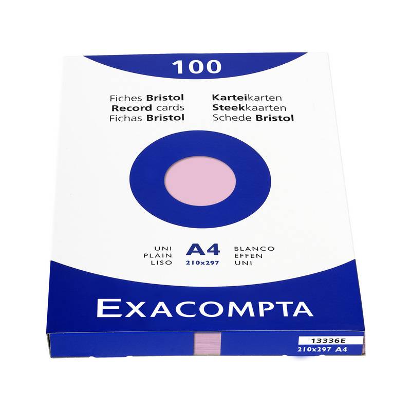 EXACOMPTA Karteikarten, DIN A4, blanko, rosa-0