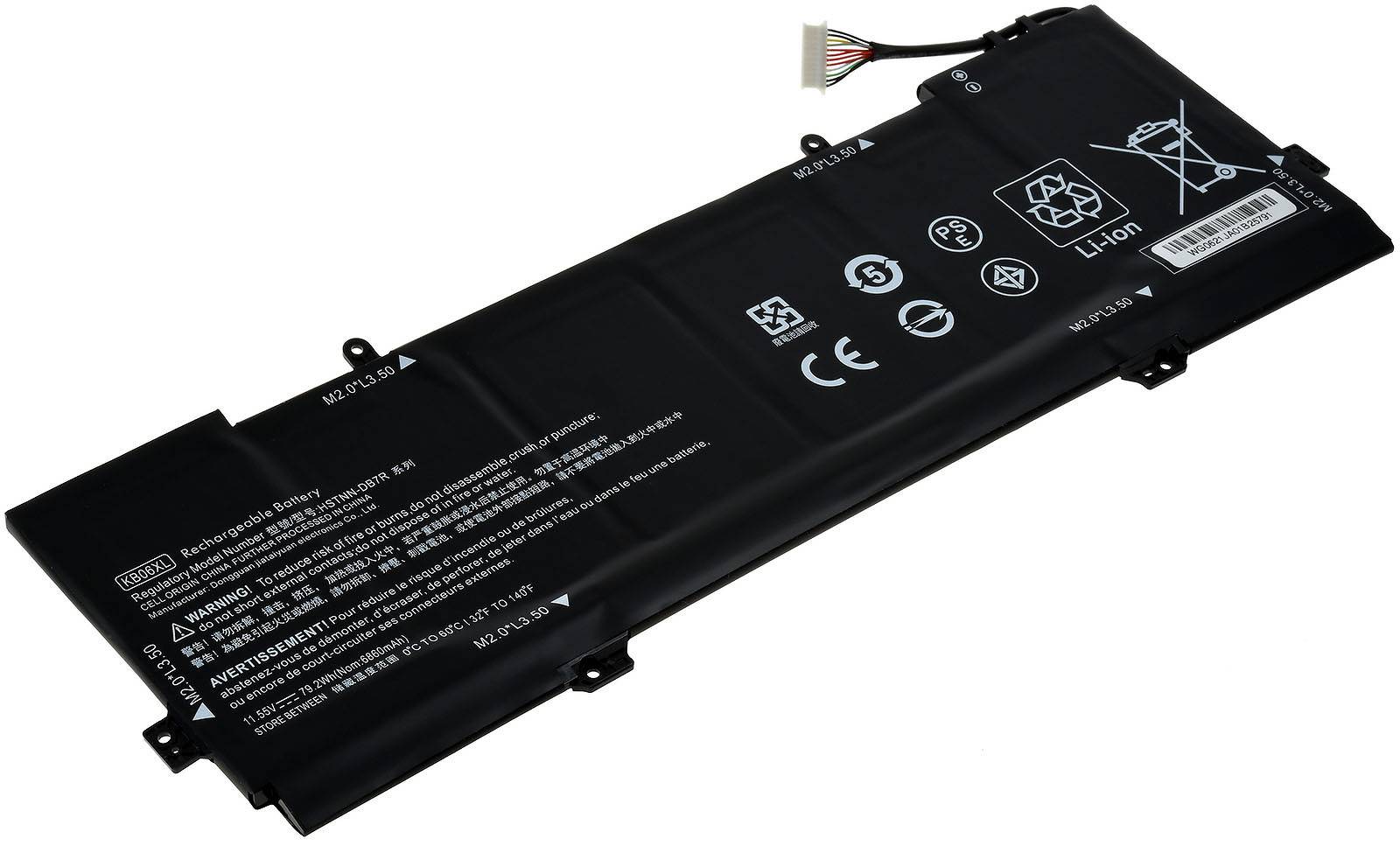 Akku für Laptop HP Spectre x360 Convertible 15-df0xxx, 11,55V, Li-Polymer-0