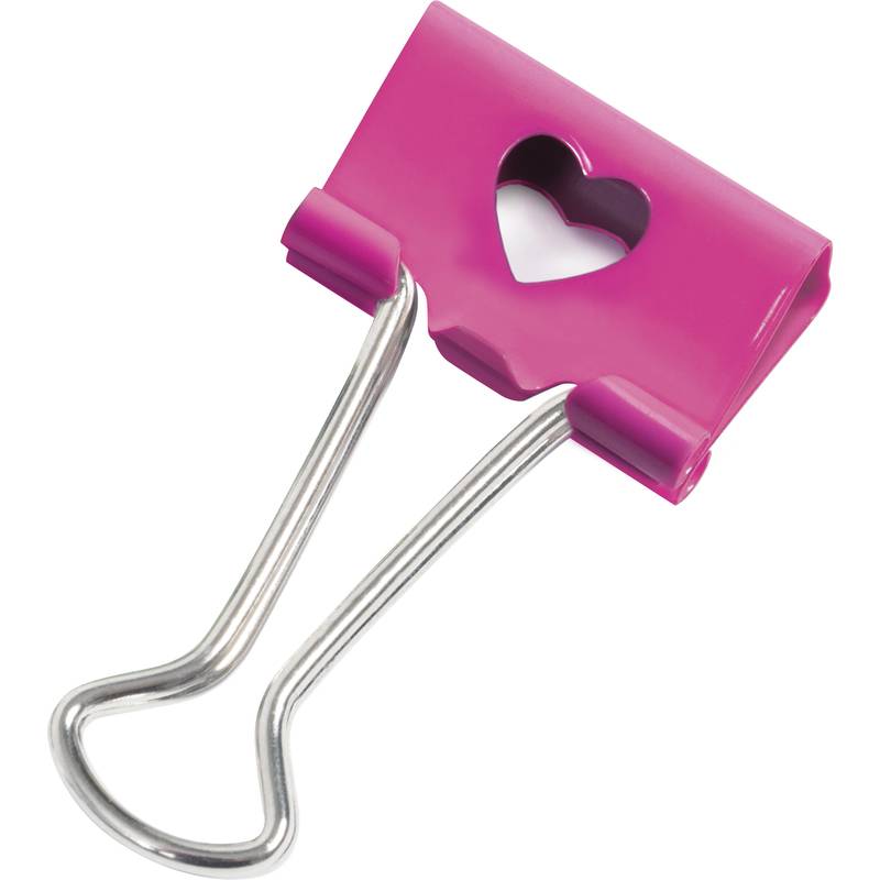 RAPESCO Foldback-Klammer, (B)32 mm, pink, Herz-0