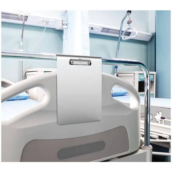 Schreibplatte Maulmedic Aluminium eloxiert Edelstahl-Klemme A4 quer-1
