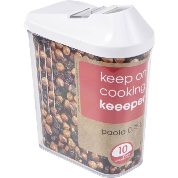 keeeper Schüttdose "paola", 0,75 Liter, weiß / transparent
