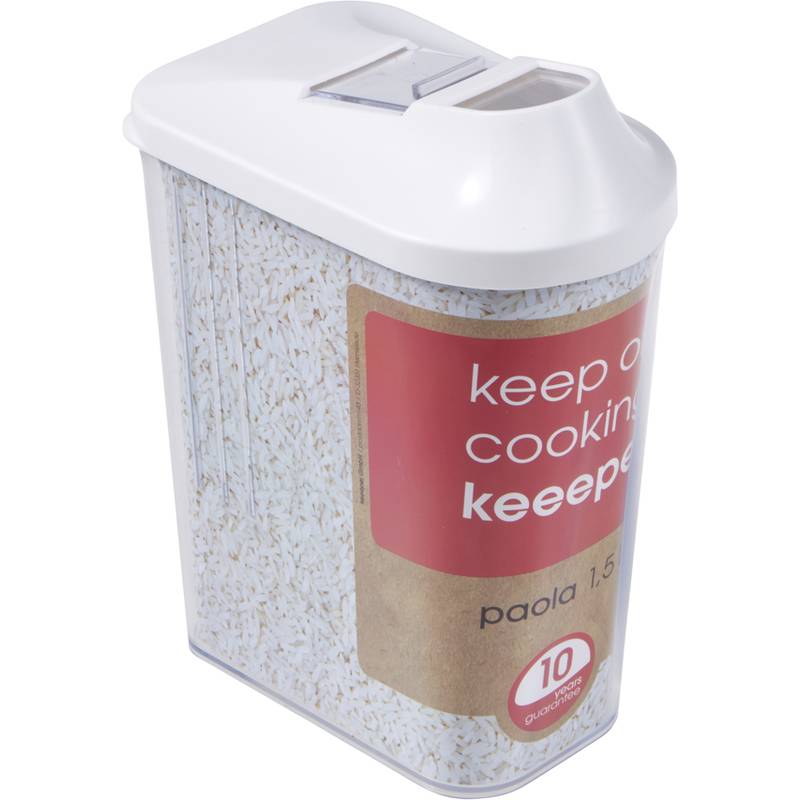 keeeper Schüttdose "paola", 1,5 Liter, weiß / transparent-0