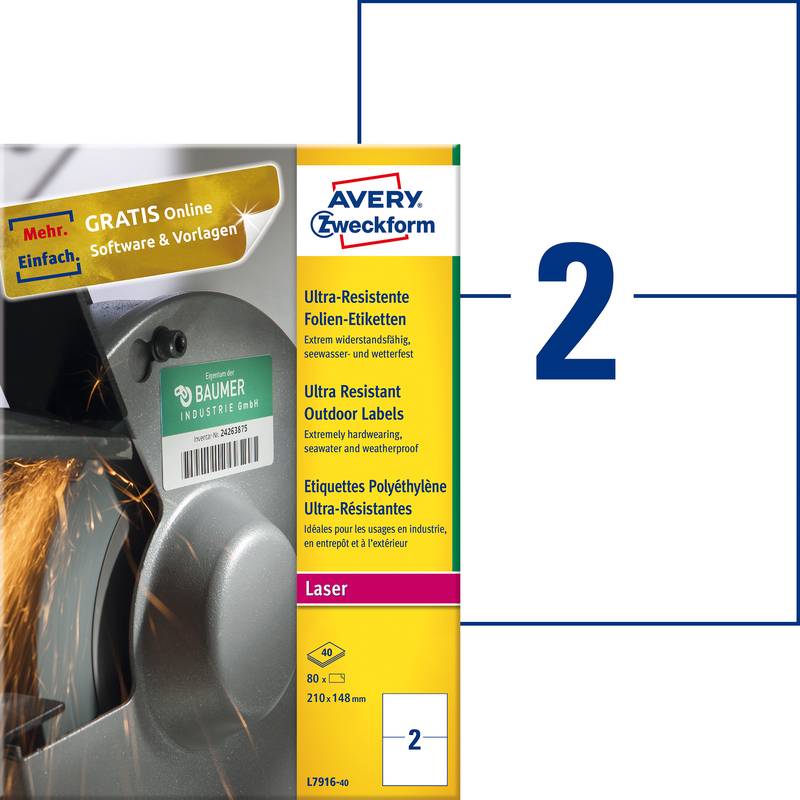 AVERY Zweckform Ultra-Resist. Folien-Etiketten, 210 x 148 mm-0