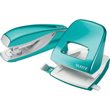 LEITZ Heftgerät- Locher-Set Nexxt WOW, eisblau