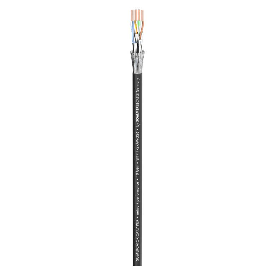 SOMMER CABLE Netzwerkkabel SC-Mercator CAT.7 PUR (4 x 2 x 0,14mm² | PUR Ø 6,50 mm | METERWARE) - in schwarz-1