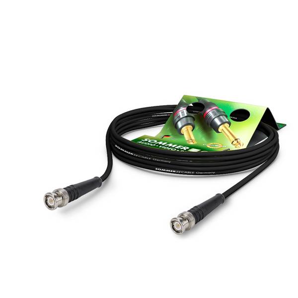 SOMMER CABLE HF-Kabel RG-Classic (50 Ohm | 1 Innenleiter | BNC male / BNC male | HICON | 5,00m) - in schwarz
