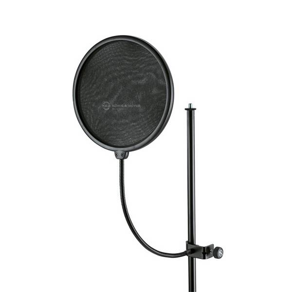 KOENIG & MEYER Popkiller mit großem 200mm Nylonschirm (Ø 200 mm | Länge 330 mm | bis Rohr-ø 30 mm) - in schwarz