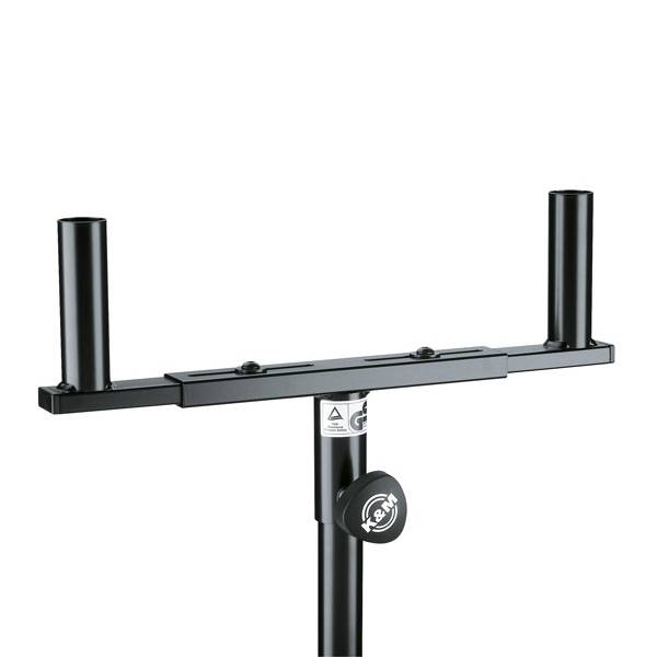 KOENIG & MEYER Gabel für Boxenstative (für 2 Boxen | breitenverstellbar 310 - 490 mm | Aufsteckbolzen-Höhe 120 mm |