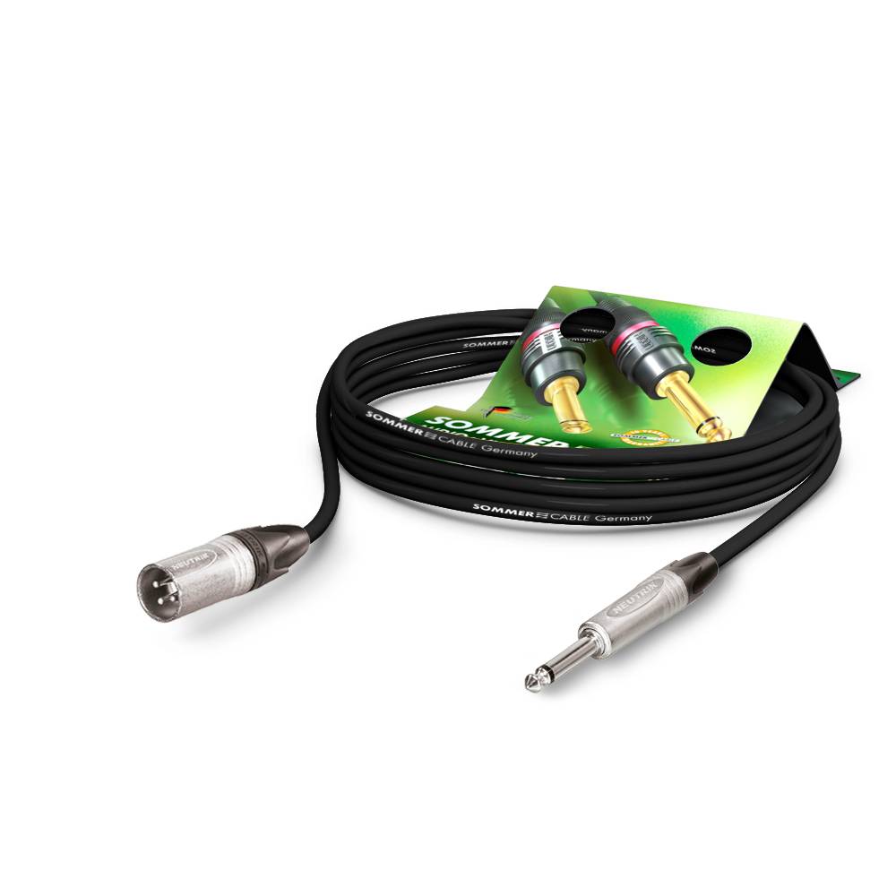 SOMMER CABLE Mikrofonkabel Stage 22 Highflex (2 x 0,22mm² | XLR 3-pol male / Klinke male 6,3mm Mono | NEUTRIK | 1,00m) --0
