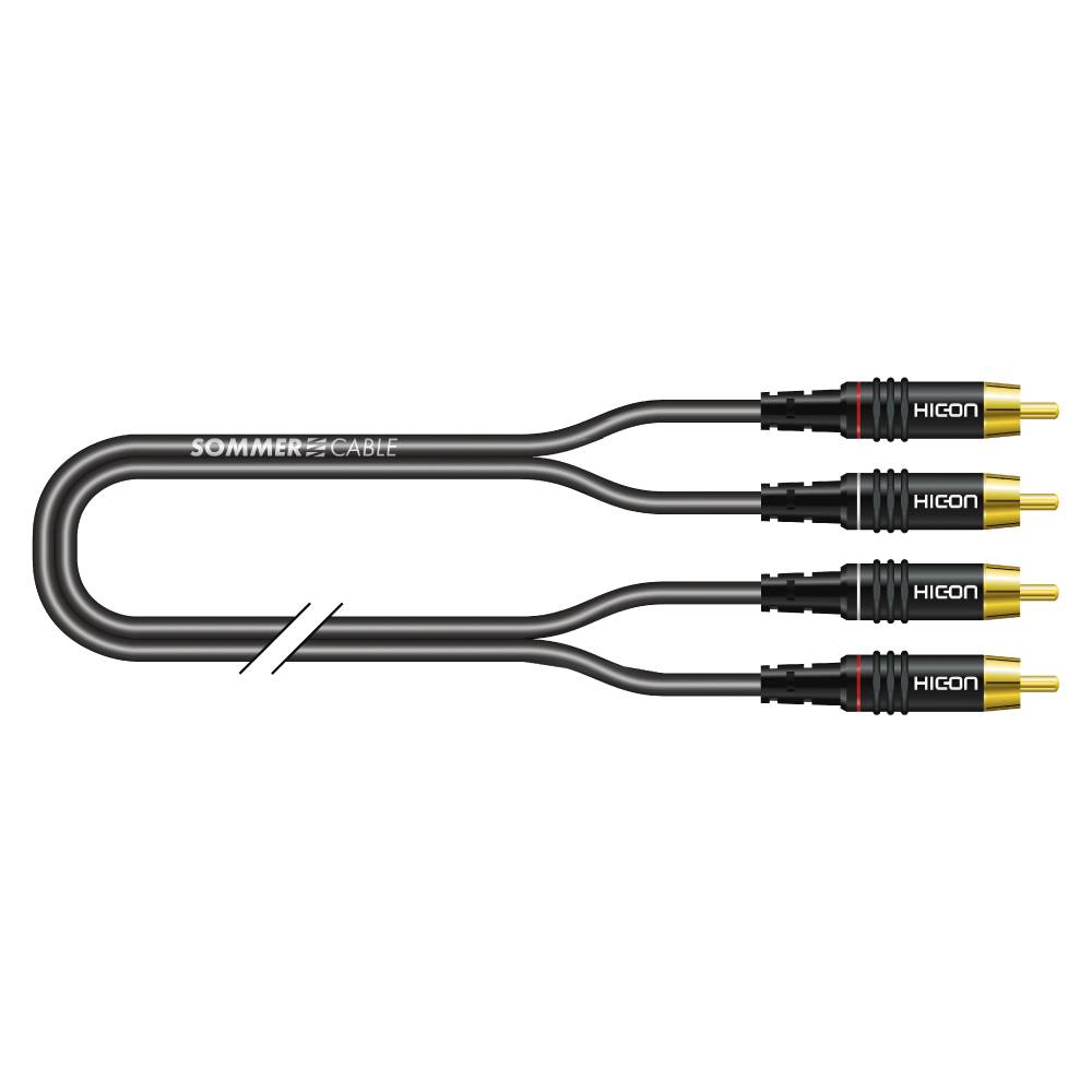 SOMMER CABLE RCA-Cinch-Patchkabel SC-Onyx (1 x 0,25mm² | RCA-Cinch male / RCA-Cinch male | HICON | unsymmetrisch |-0