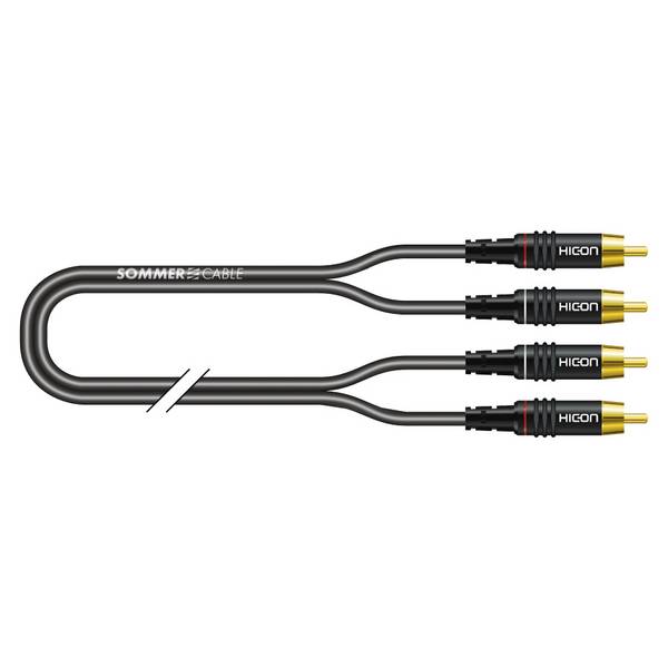 SOMMER CABLE RCA-Cinch-Patchkabel SC-Onyx (1 x 0,25mm² | RCA-Cinch male / RCA-Cinch male | HICON | unsymmetrisch |