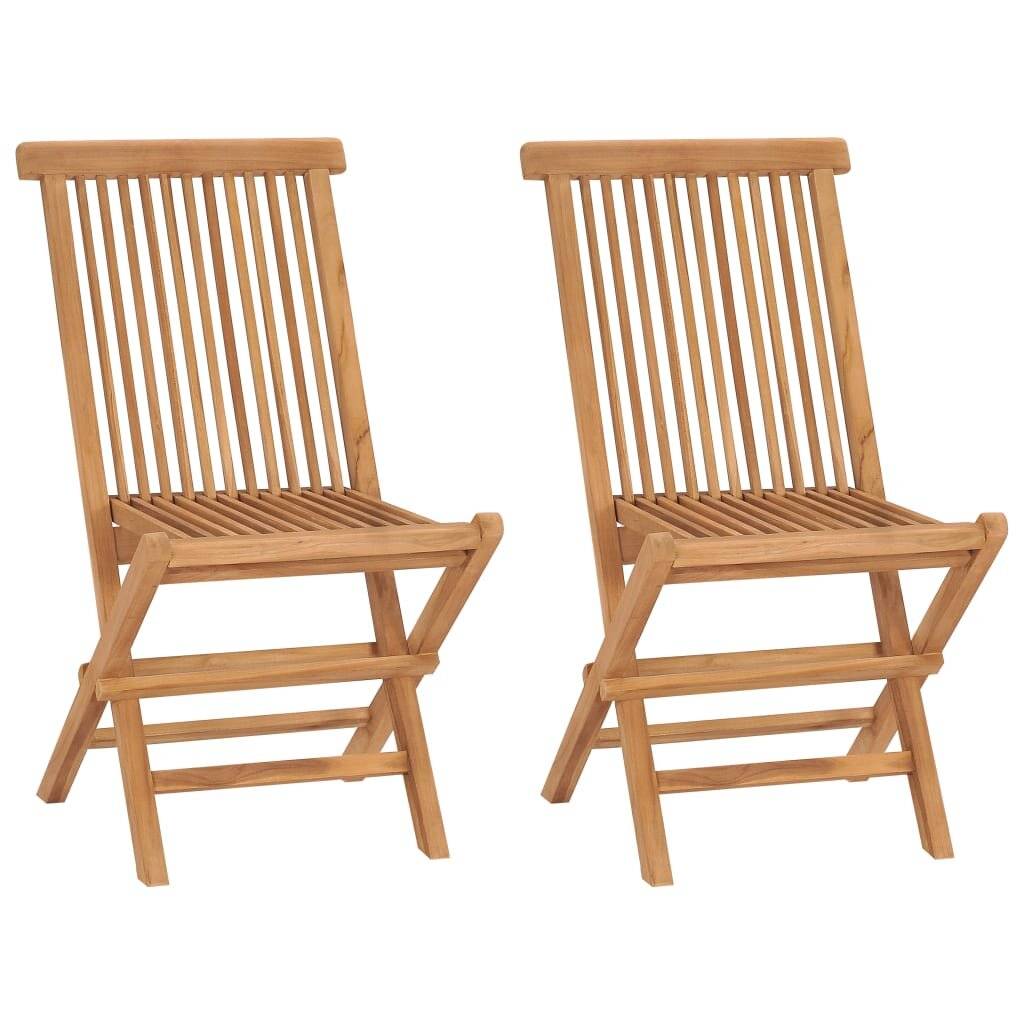 Klappbare Gartenstühle 2 Stk. Massivholz Teak-0