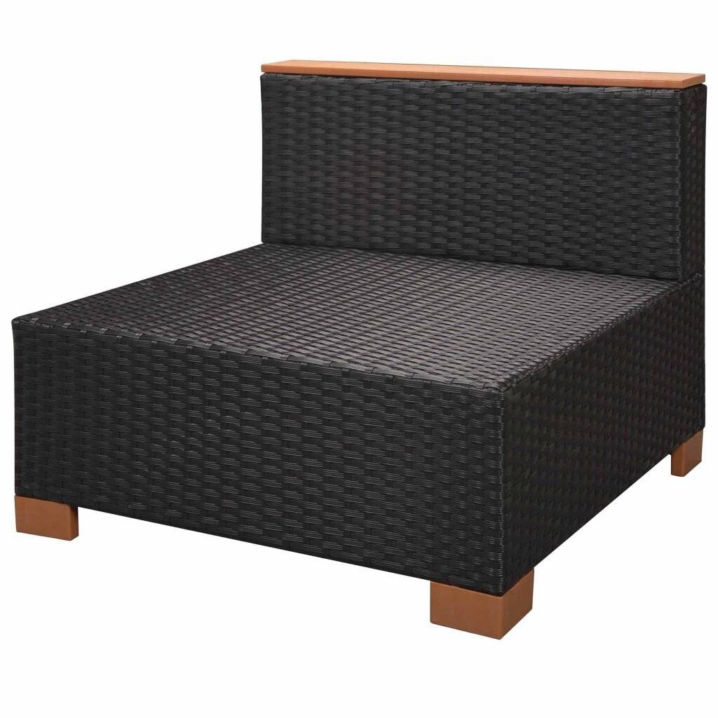 Symbolbild für 9-tlg. Garten-Lounge-Set mit Auflagen Poly Rattan Schwarz
