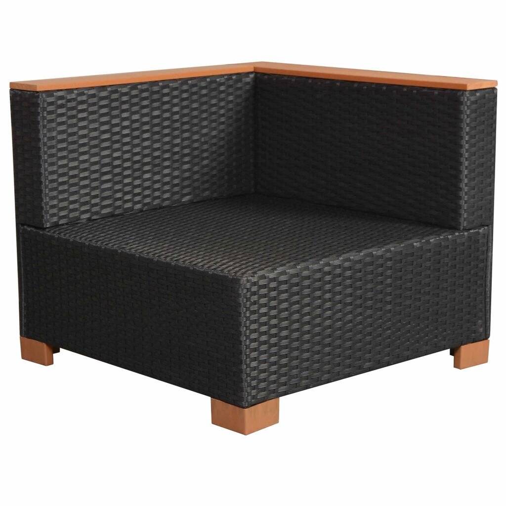 Symbolbild für 9-tlg. Garten-Lounge-Set mit Auflagen Poly Rattan Schwarz