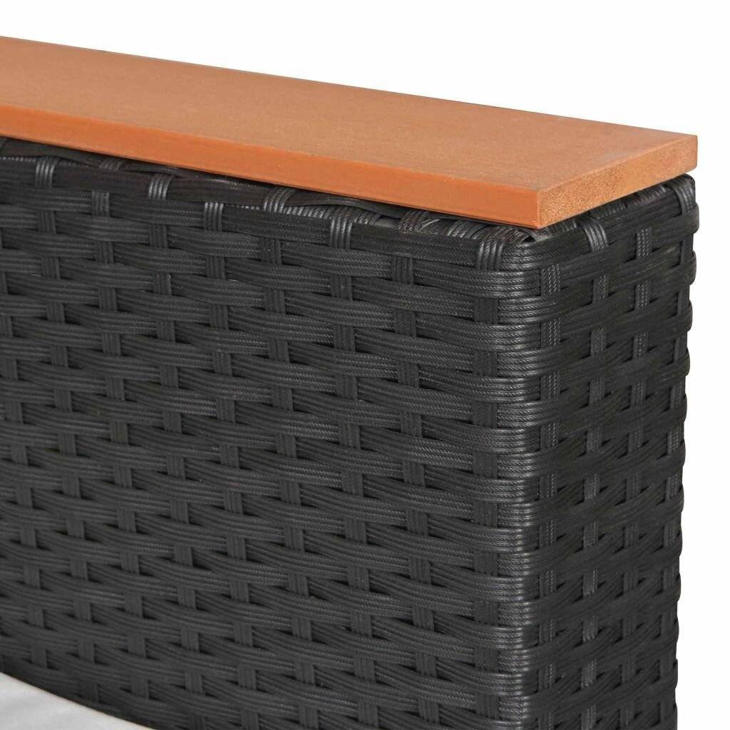 Symbolbild für 9-tlg. Garten-Lounge-Set mit Auflagen Poly Rattan Schwarz